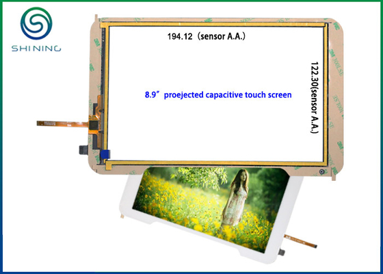 China 3.3V - 5V 8.9'' Capacitive Monitor Touch Panel 85% Transmitaance supplier