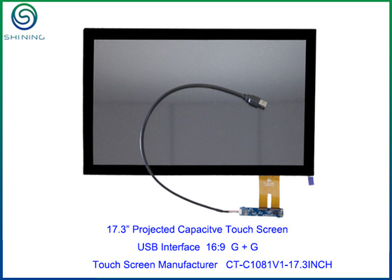 China 17.3&quot; Medical Touch Screen With USB Interface For 16:9 HD LCD Panel, Projected Capacitive Technology With Custom Ability supplier