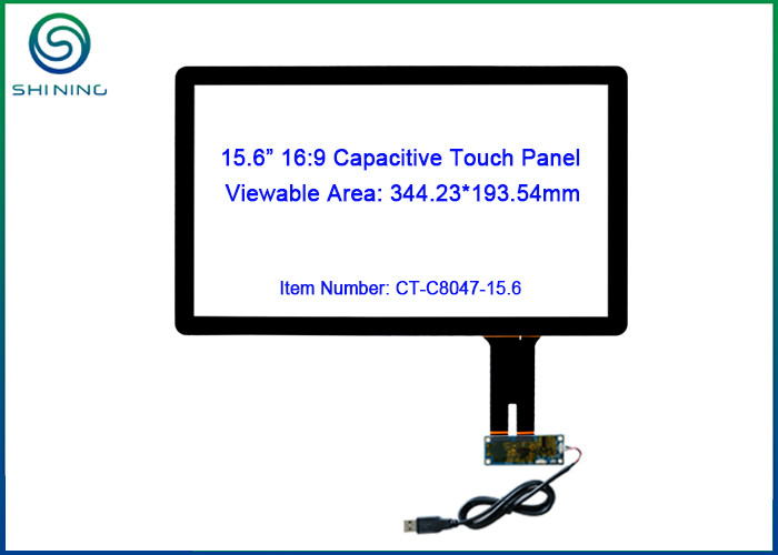 RS232 / I2C 15.6 Inch Touch Screen Panel Projected Capacitive 16:9 Aspect Ratio