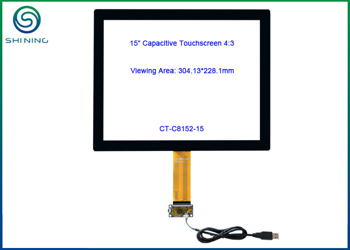 15 Inch GG Touch Panel / USB Capacitive Touch Screen With Glass Cover